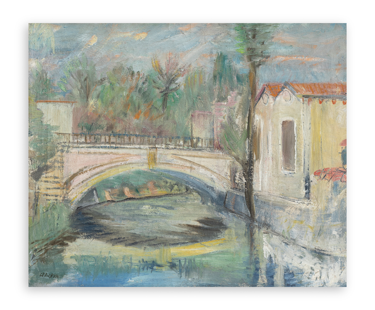 ANGELO DEL BON (1898-1952) - Ponte (Ponte sul Lambro a Monza), 1941