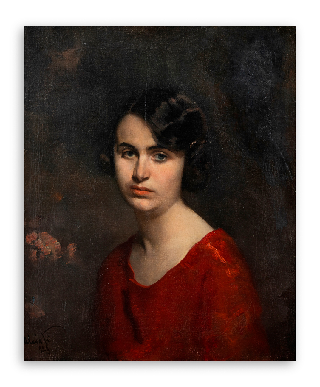 AMBROGIO ALCIATI (1878-1929) - Ritratto di giovane donna della famiglia Ricordi, 1928