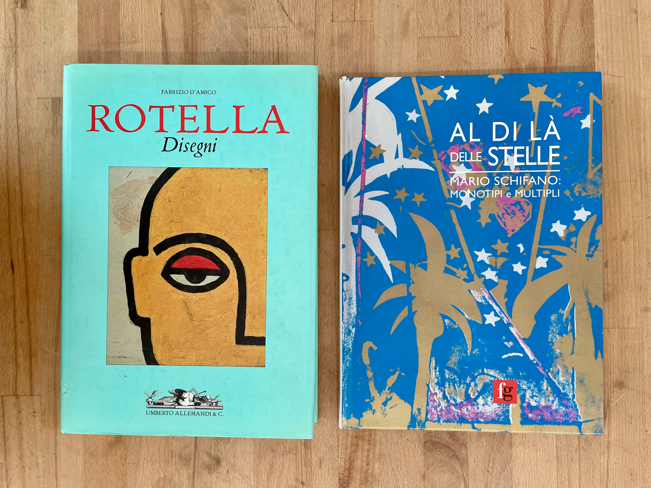 MIMMO ROTELLA E MARIO SCHIFANO - Lotto unico di 2 cataloghi