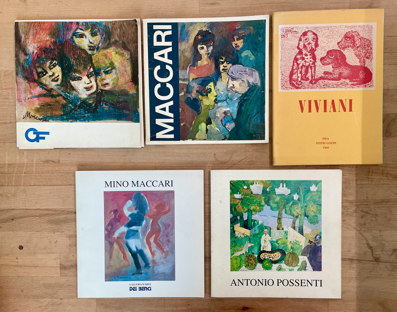 MINO MACCARI, ANTONIO POSSENTI E GIUSEPPE VIVIANI - Lotto unico di 5 cataloghi