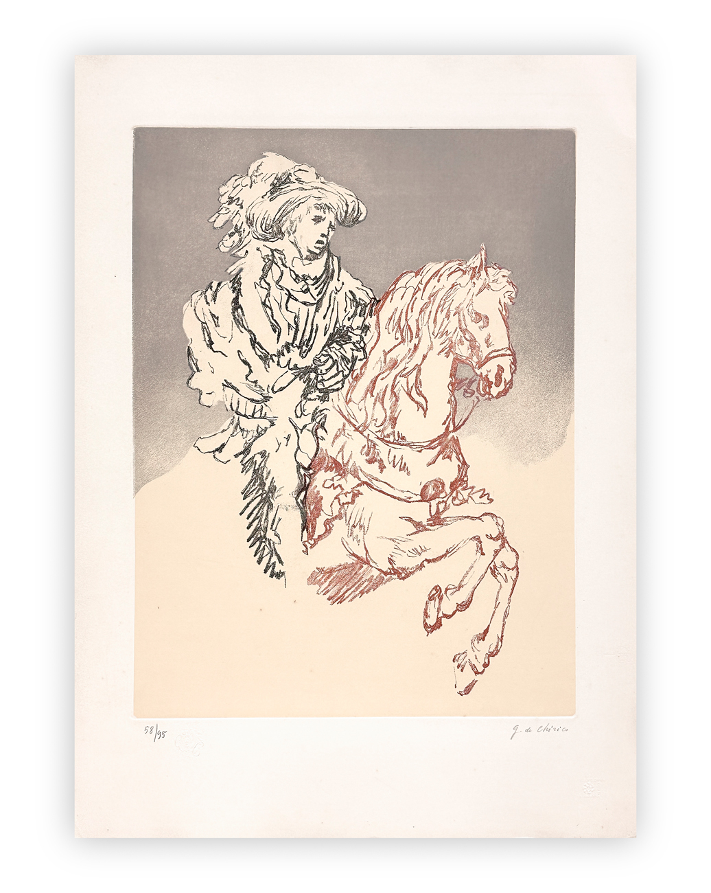 GIORGIO DE CHIRICO (1888-1978) - Paggio a cavallo, 1972