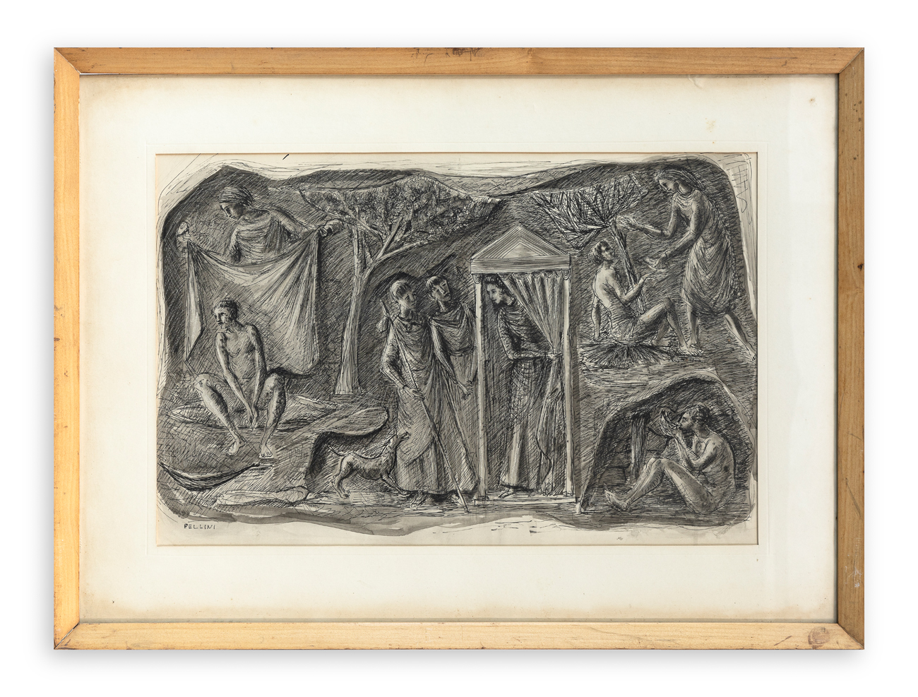 EROS PELLINI (1909-1993) - Studio per le opere di Misericordia