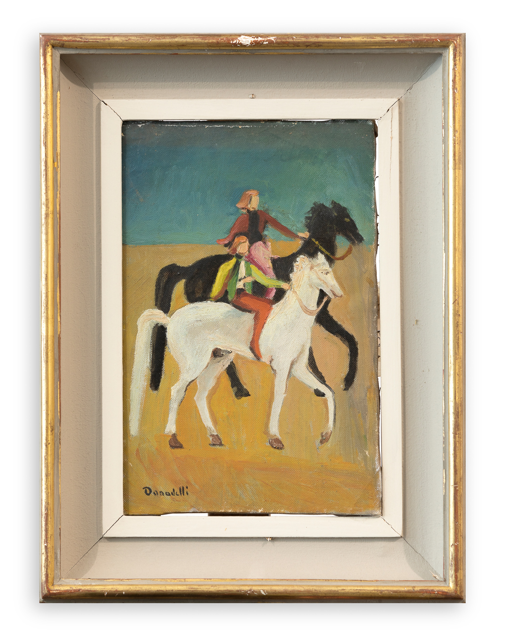 AUTORE INDECIFRATO - Senza Titolo (Cavalli e cavalieri)