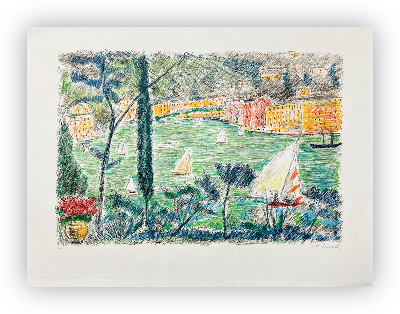 MICHELE CASCELLA (1892-1989) - Senza Titolo (Veduta di Portofino)