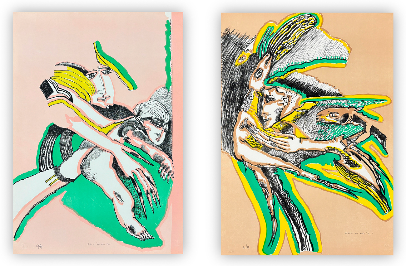 REMO BRINDISI (1918-1996) - Lotto unico di 2 litografie