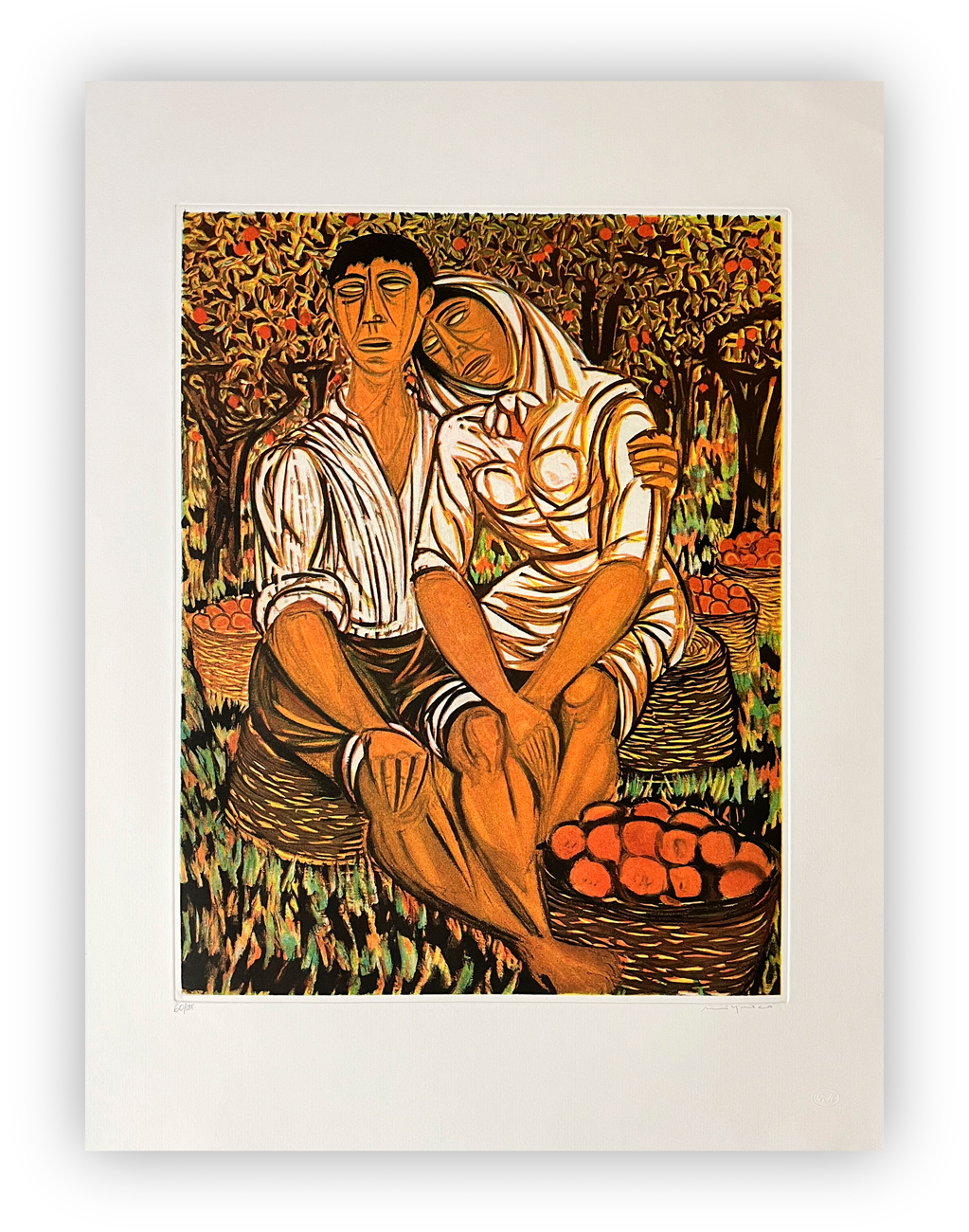 GIUSEPPE MIGNECO (1908-1997) - Senza Titolo (Raccoglitori di arance)