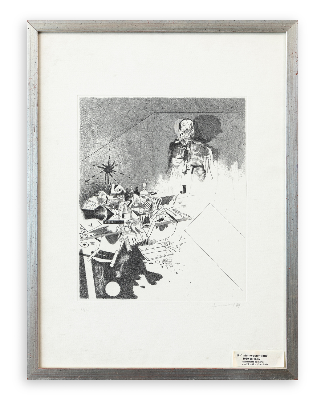 GIANFRANCO FERRONI (1927-2001) - Interno-Autoritratto, 1969