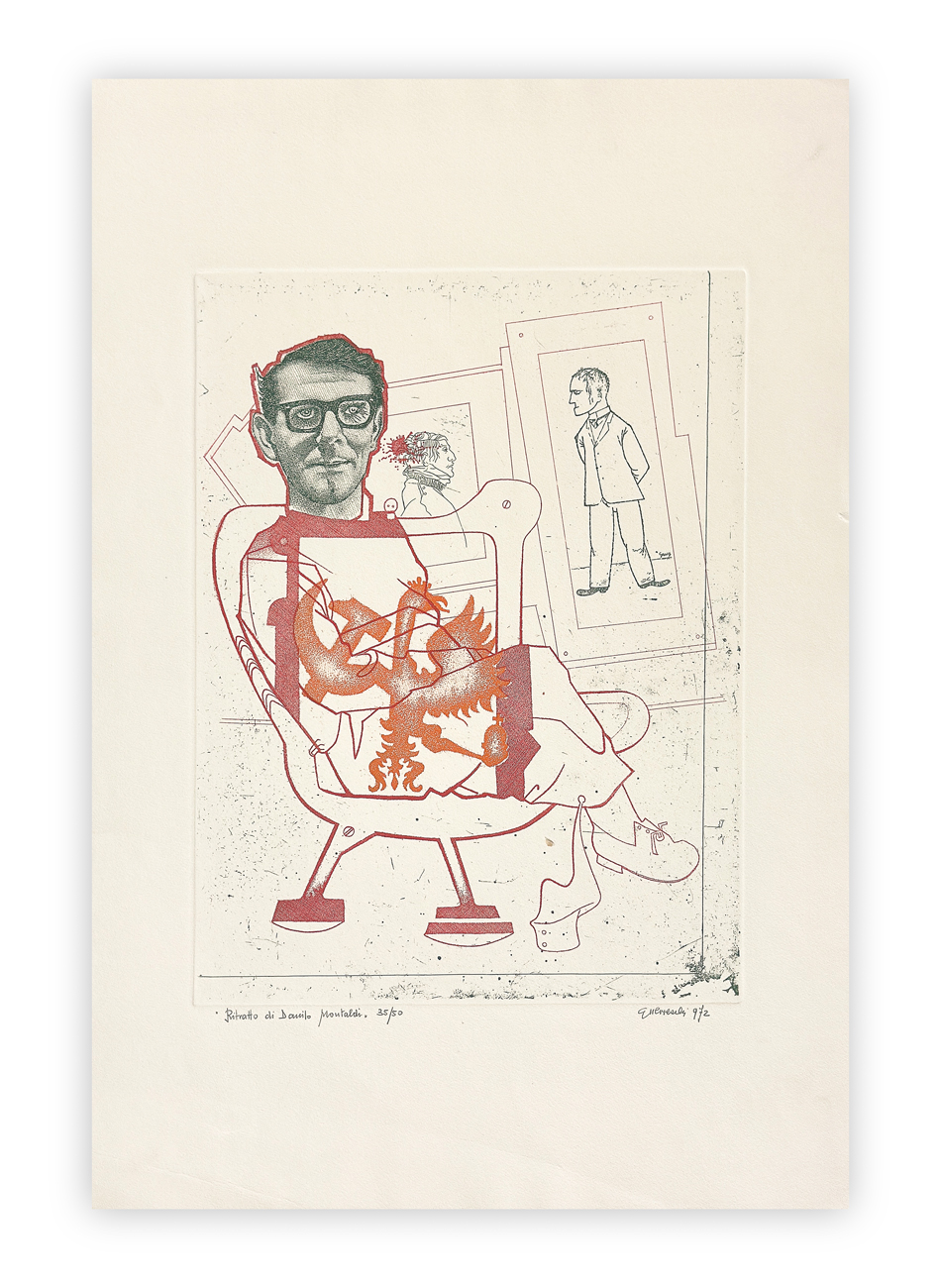 GIUSEPPE GUERRESCHI (1929-1985) - Ritratto di Danilo Montaldi, 1972