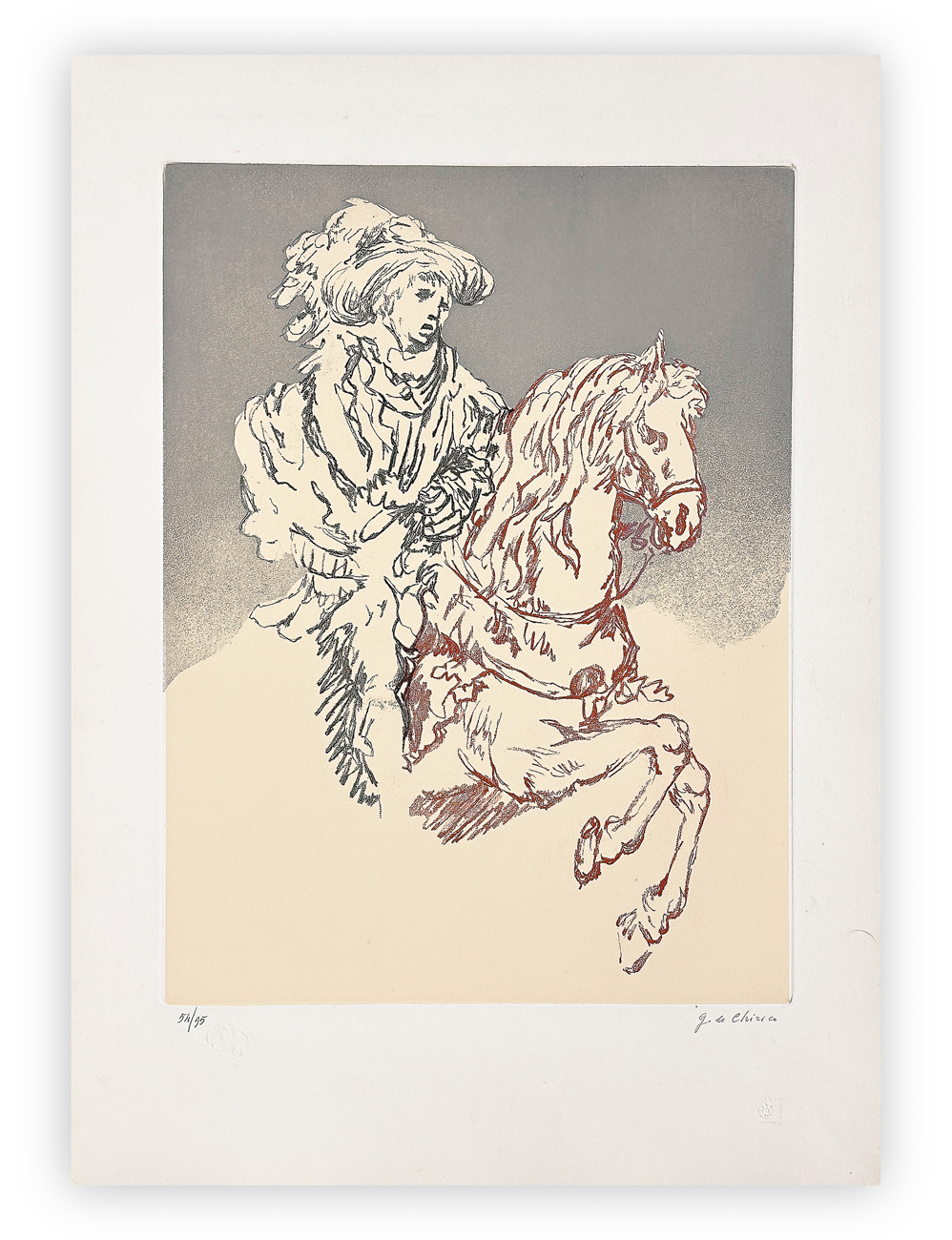 GIORGIO DE CHIRICO (1888-1978) - Paggio a cavallo, 1972