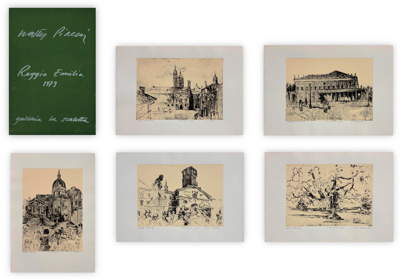 WALTER PIACESI (1929-2022) - 6 temi svolti - estratti di vie, piazze, strade, monumenti, cose e persone -  disegnati con pazienza da Walter Piacesi e descritti con diligenza da Antonia - Cristina - Devid - Francesca - Maria Cristina - Riccardo, 1979