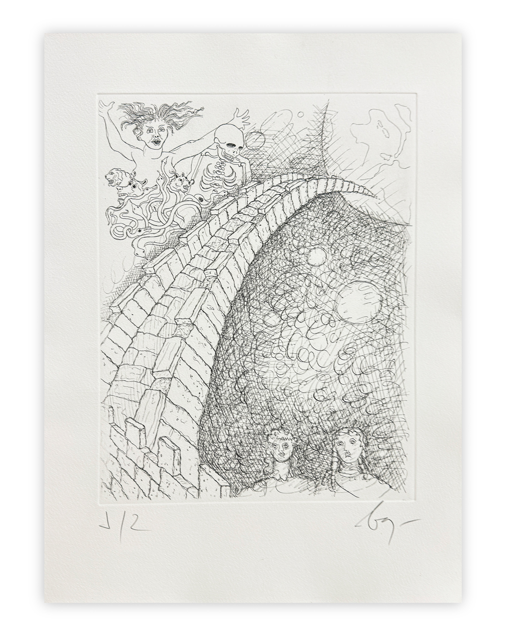 ENRICO BAJ (1927-2003) - Paradiso Perduto: il ponte sull'abisso, 1986