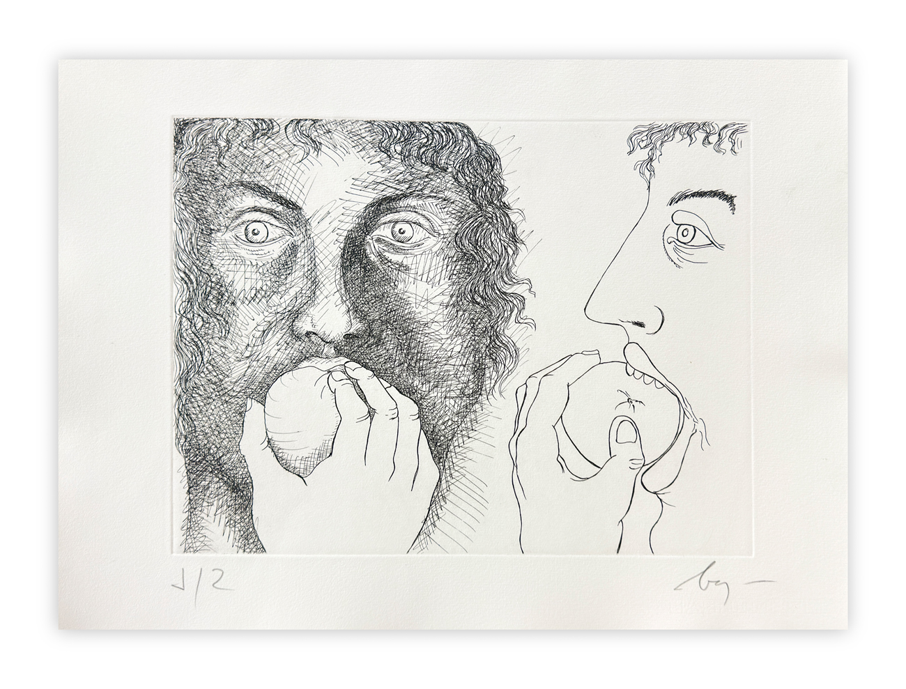 ENRICO BAJ (1927-2003) - Paradiso Perduto: Adamo mangia il frutto, 1986