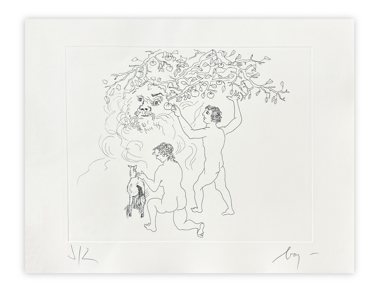 ENRICO BAJ (1927-2003) - Paradiso Perduto: non è bene essere solo, 1986