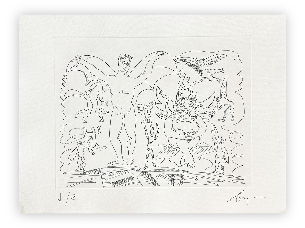 ENRICO BAJ (1927-2003) - Paradiso Perduto: Satana e Belzebù, 1986