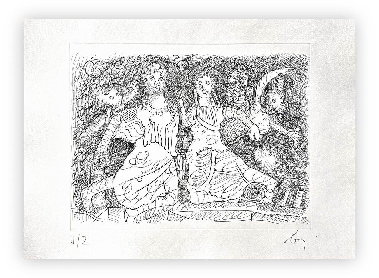 ENRICO BAJ (1927-2003) - Paradiso Perduto: il trono del caos, 1986