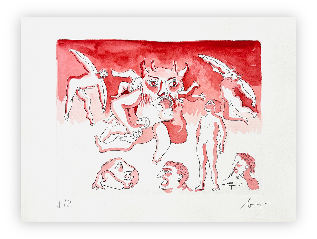 ENRICO BAJ (1927-2003) - Paradiso Perduto: Moloch, 1986