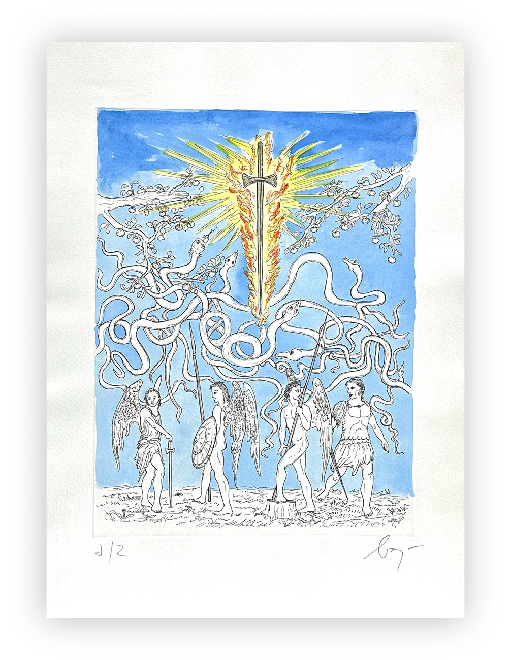 ENRICO BAJ (1927-2003) - Paradiso Perduto: la spada fiammeggiante, 1986