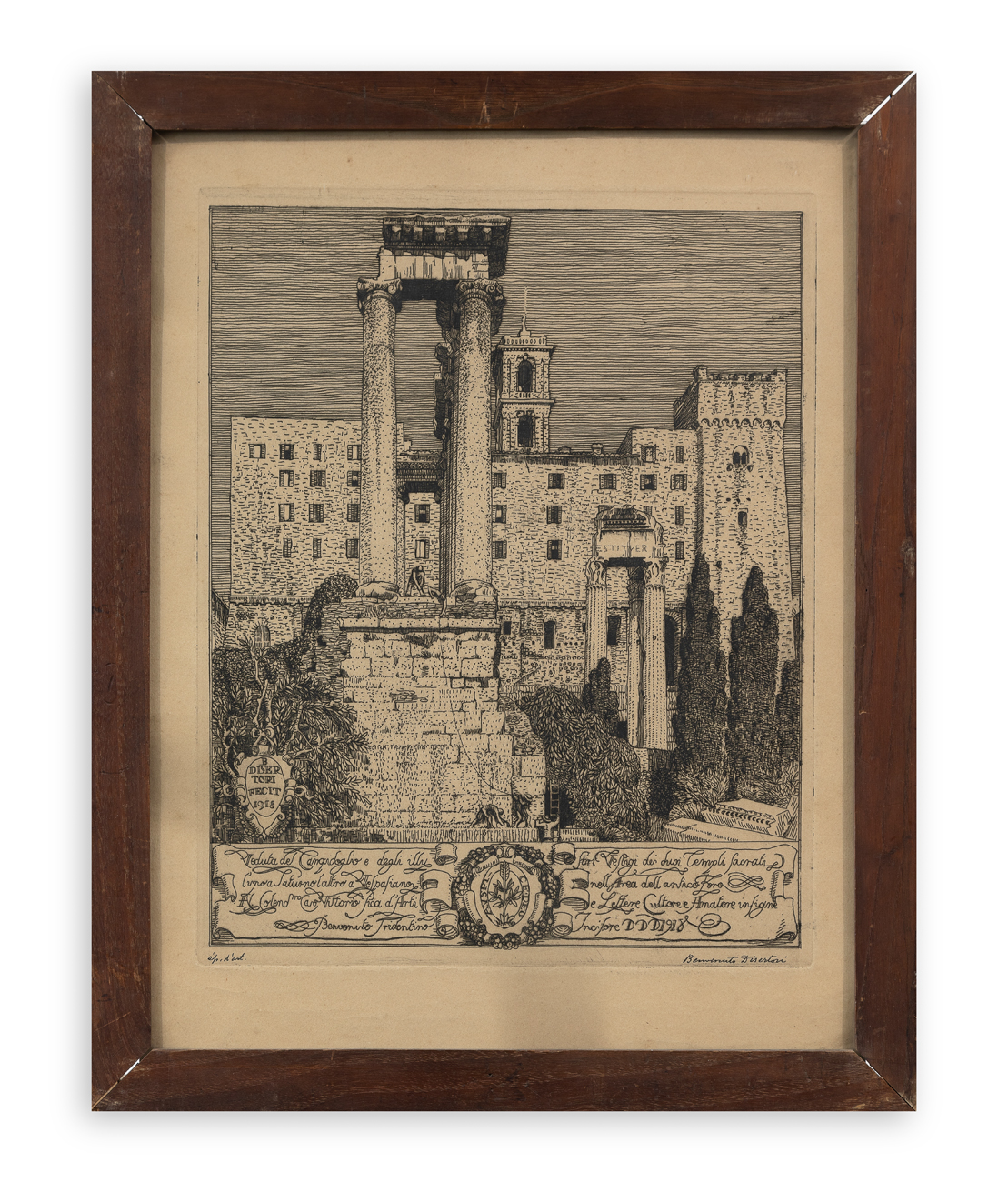 BENVENUTO DISERTORI (1887-1969) - Veduta del Campidoglio, 1918