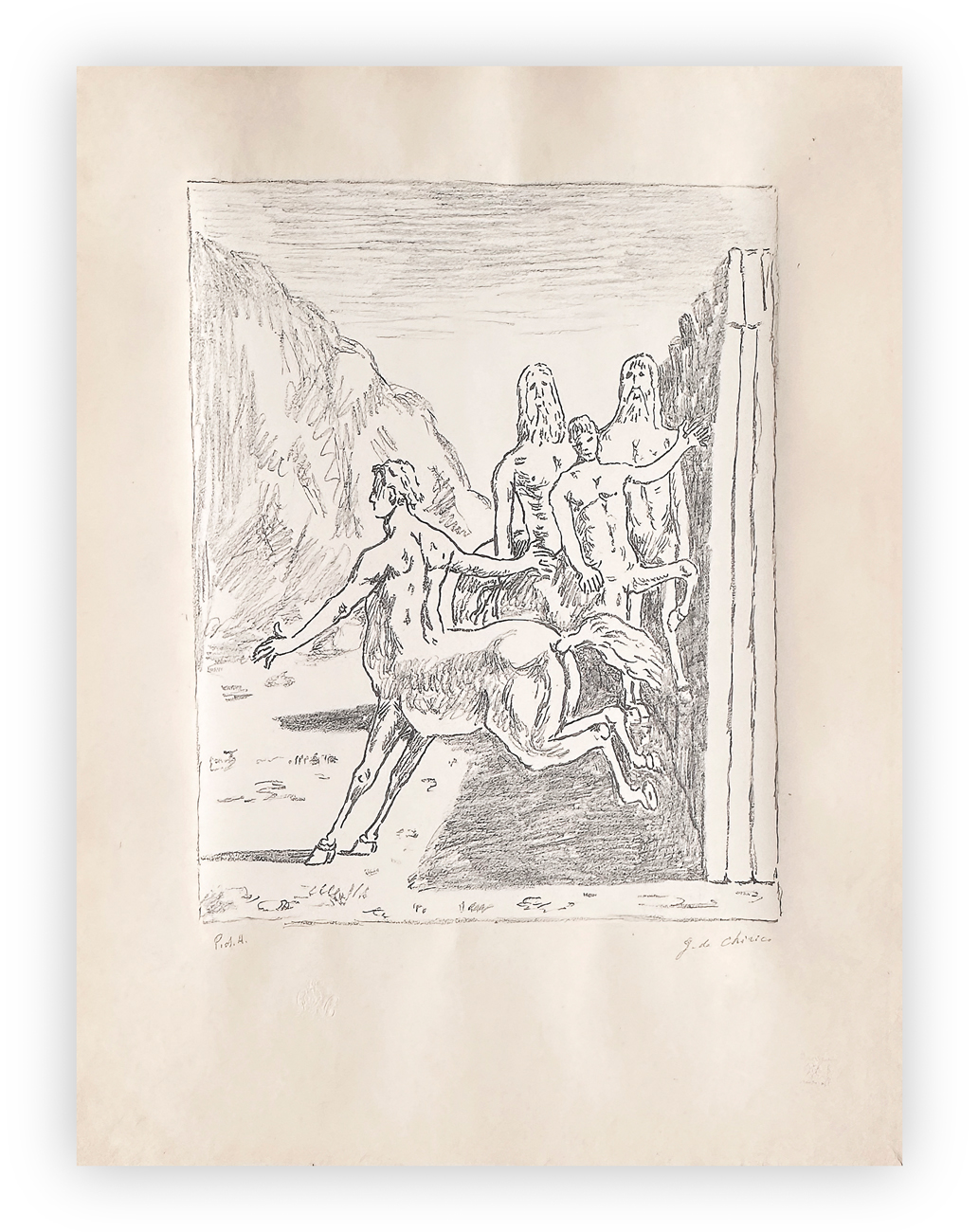 GIORGIO DE CHIRICO (1888-1978) - La famiglia dei Centauri, 1973