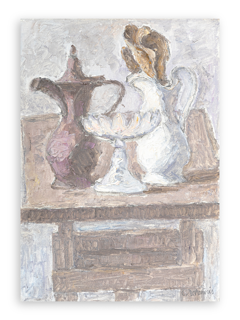 CRISTOFORO DE AMICIS (1902-1987) - N. morta con la fruttiera