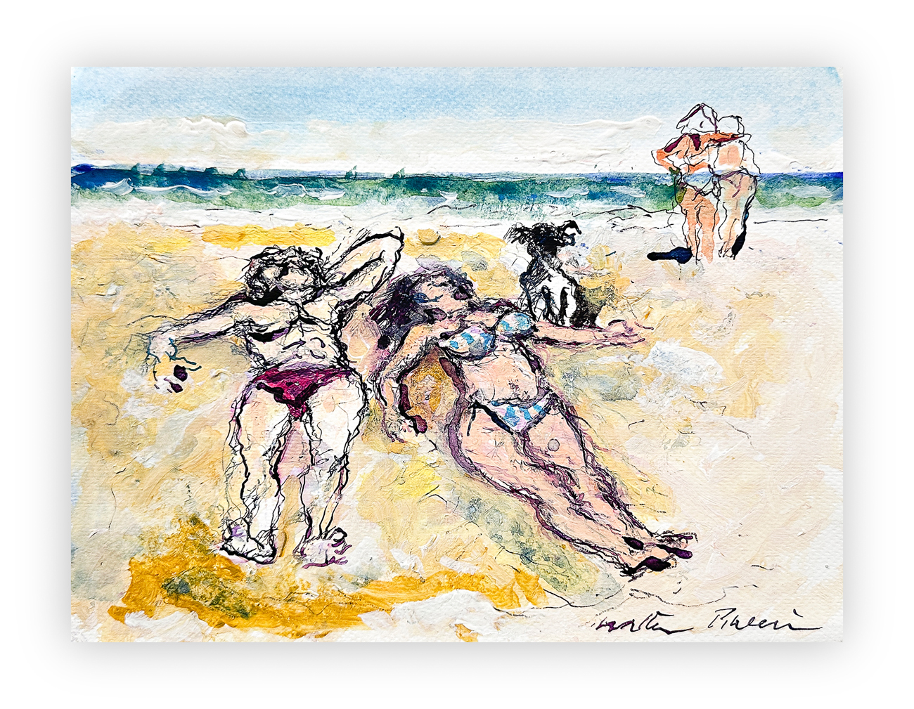 WALTER PIACESI (1929-2022) - Figure al mare, 2015