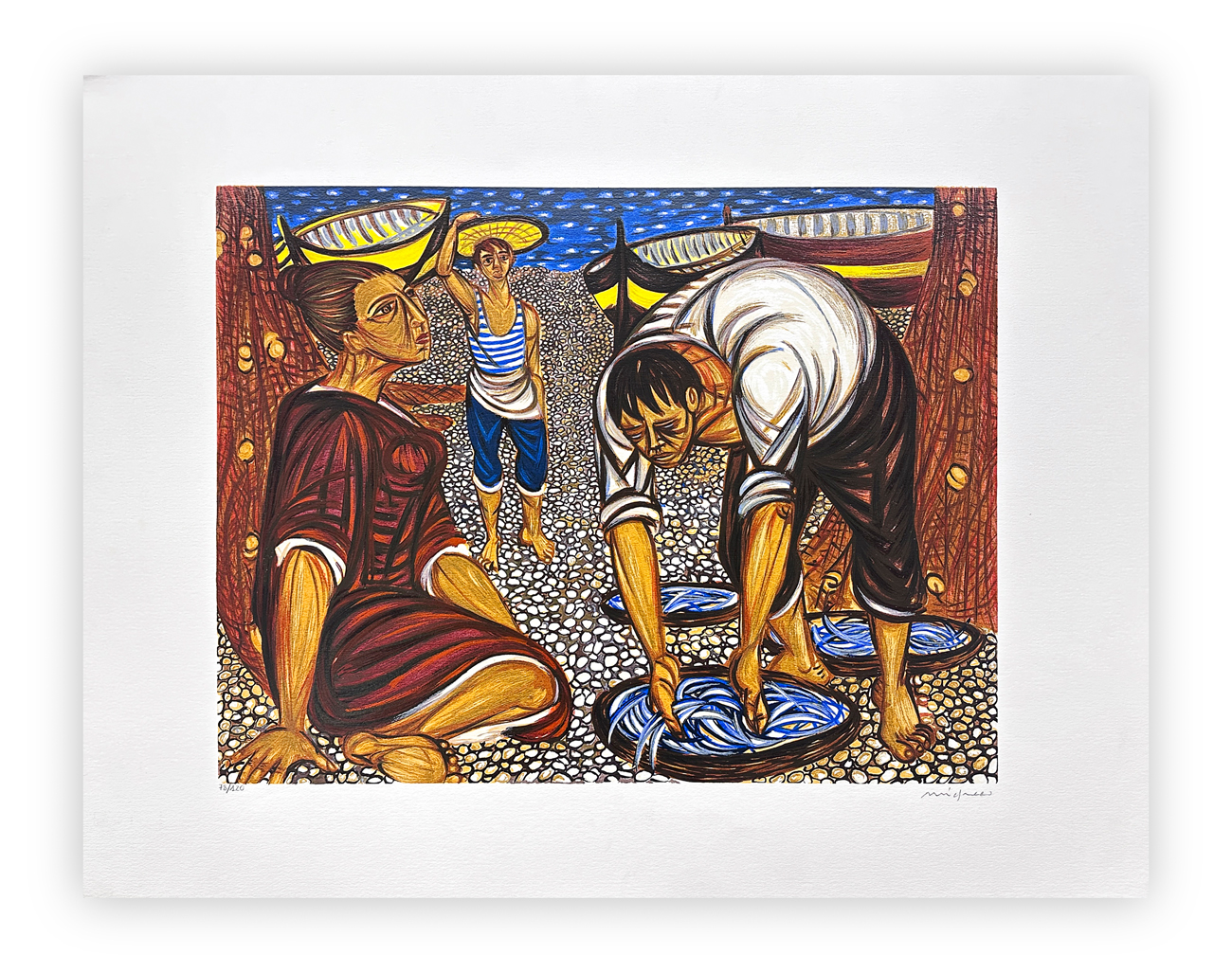 GIUSEPPE MIGNECO (1908-1997) - Senza Titolo (Pescatori)