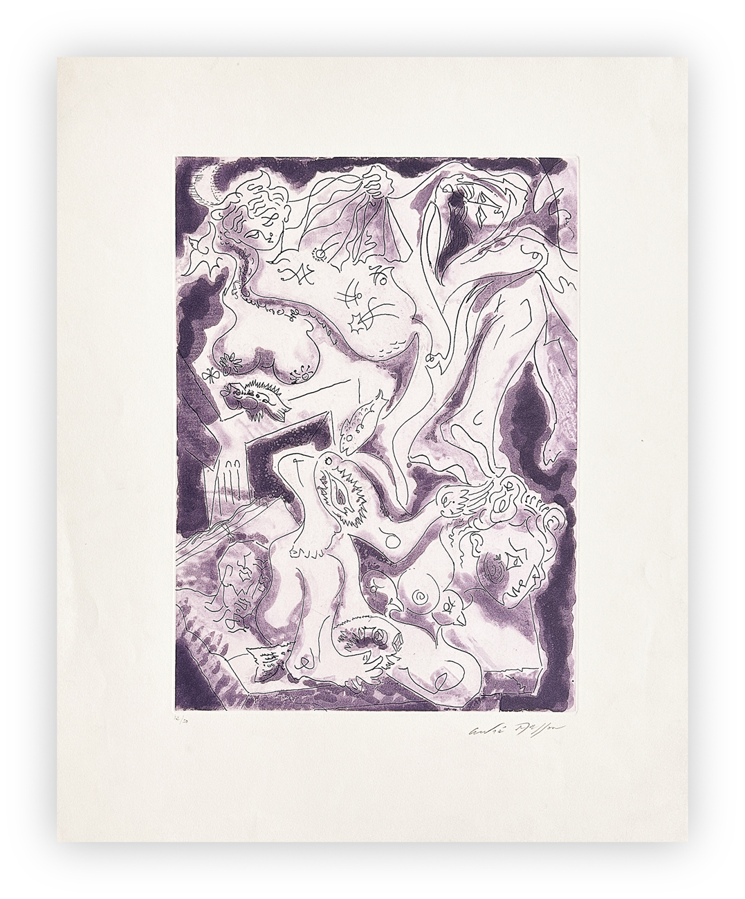 ANDRÉ MASSON (1896-1987) - Les nymphes de Fontainebleau, 1973-1975