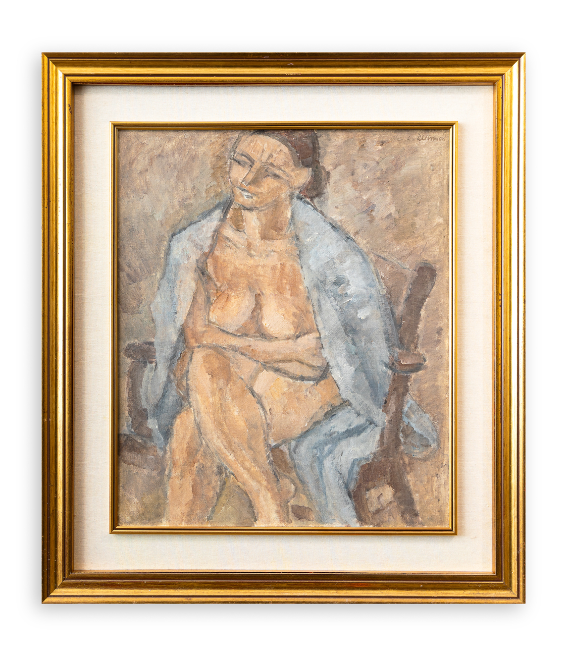 CRISTOFORO DE AMICIS (1902-1987) - Nudo col manto azzurro, 1971
