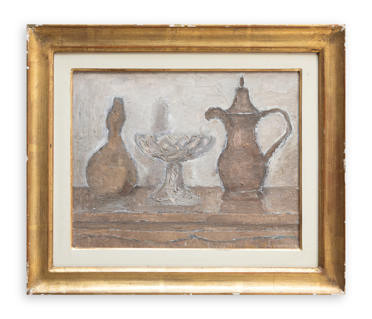 CRISTOFORO DE AMICIS (1902-1987) - N. morta in grigio, 1977