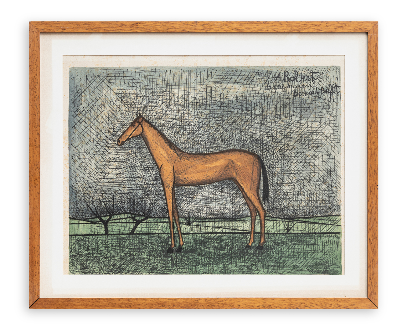 BERNAR BUFFET (1928-1999)  - Cheval de Course, 1951