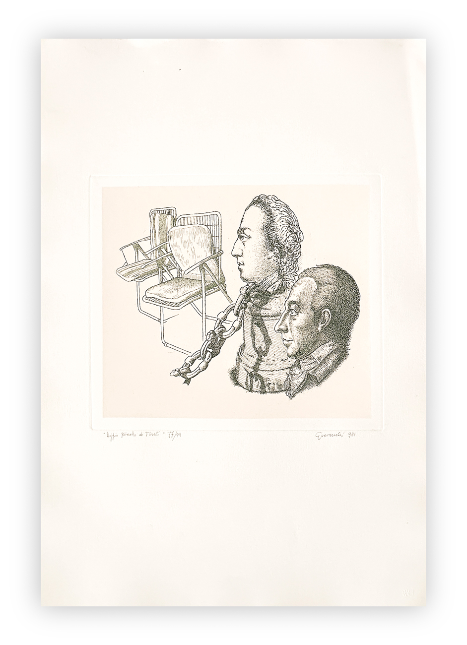 GIUSEPPE GUERRESCHI (1929-1985) - Doppio ritratto Füssli, 1981
