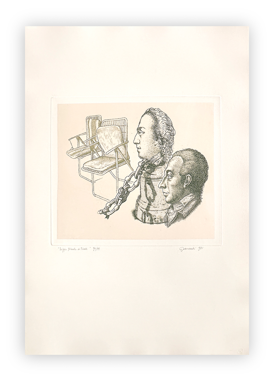 GIUSEPPE GUERRESCHI (1929-1985) - Doppio ritratto Füssli, 1981