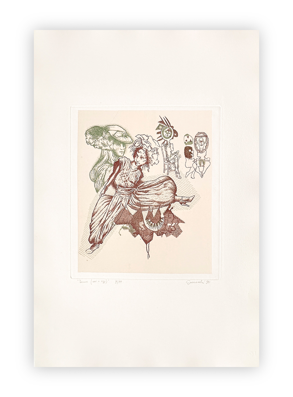 GIUSEPPE GUERRESCHI (1929-1985) - Donne Ieri e Oggi, 1981