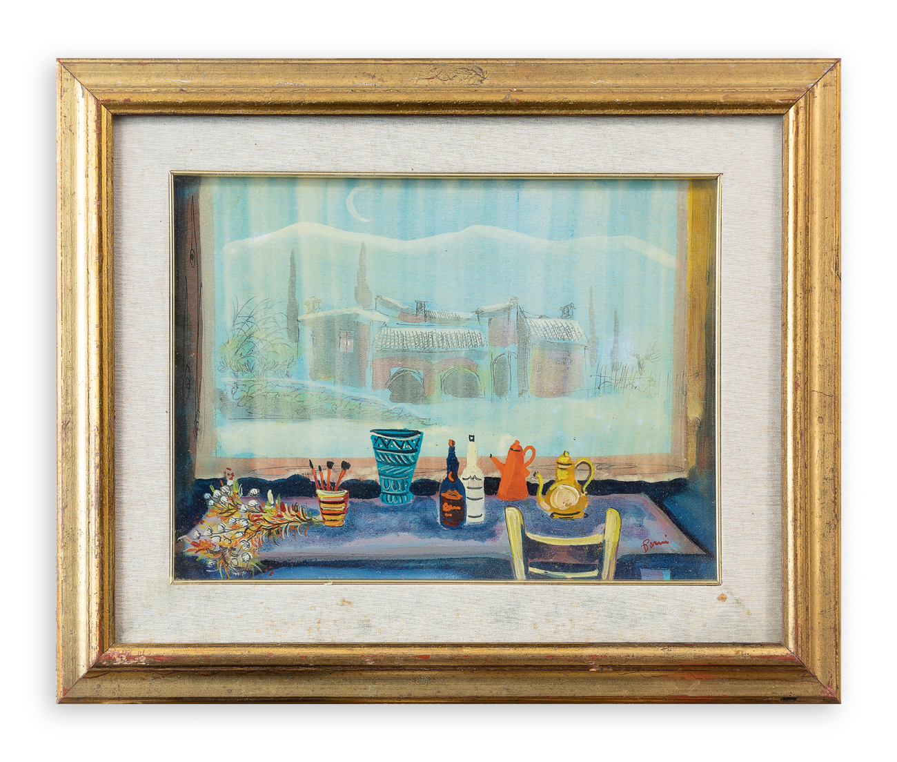 ROBERTO BARNI (1939) - Interno con fiori vecchi