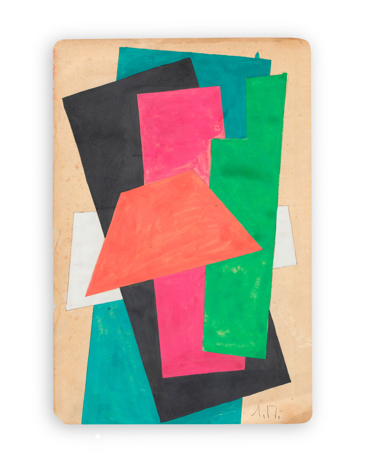 LIUBOV POPOVA (1889-1924) - Composizione Cubo-Suprematista, collocabile intorno agli anni '20