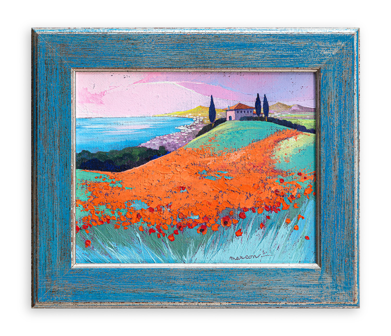 GIORGIO MARCON (1924) - Papaveri in Toscana