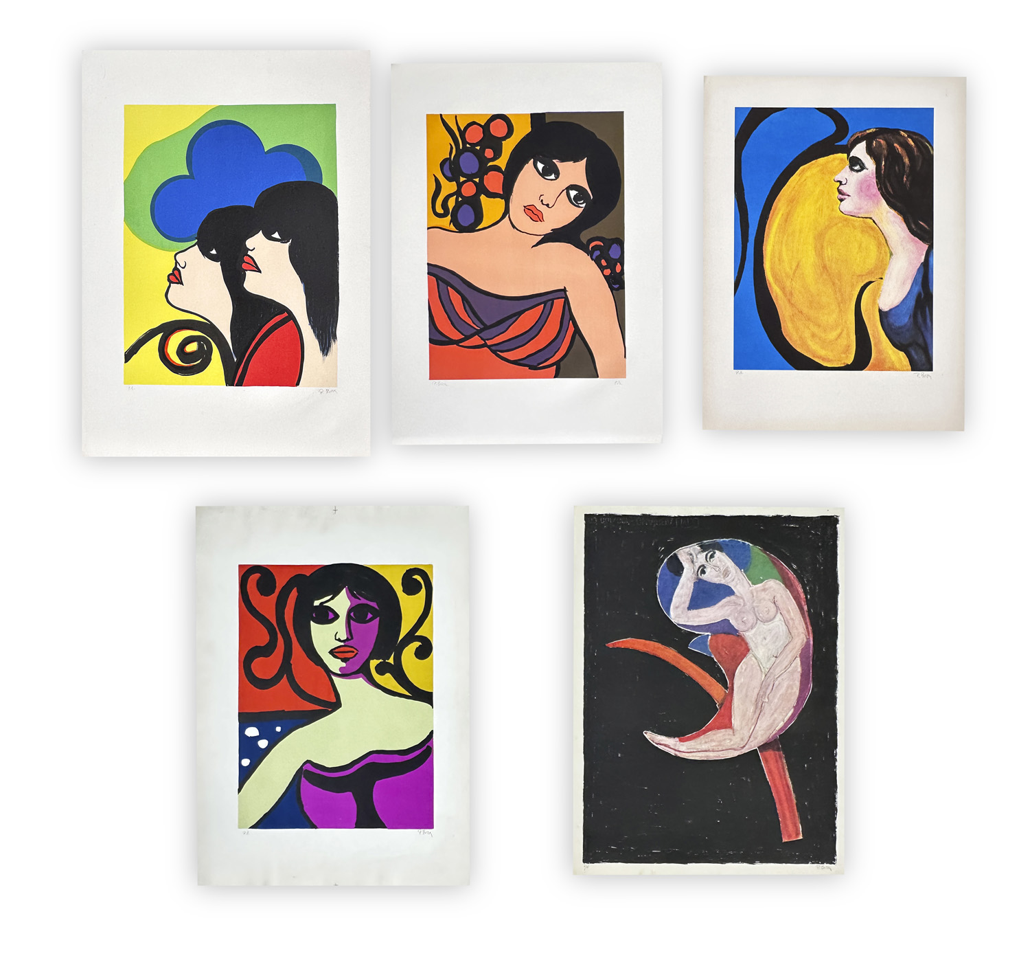 POMPEO BORRA (1898-1973) - Lotto unico di 5 litografie
