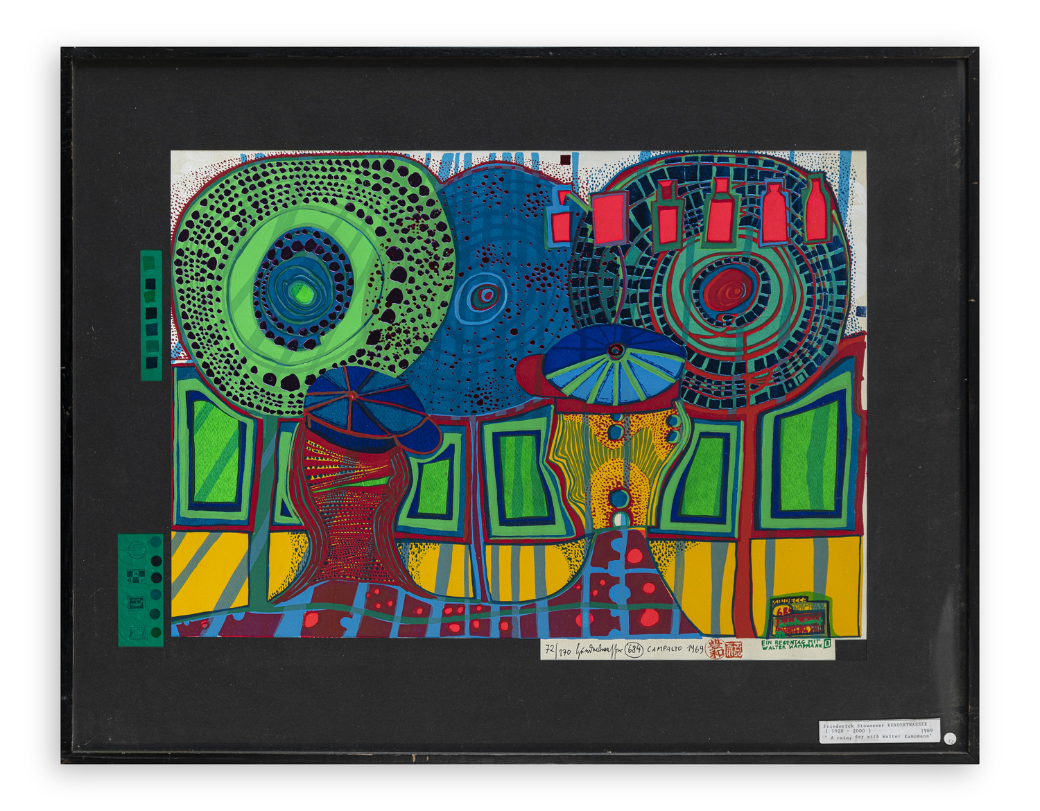 FRIEDENSREICH HUNDERTWASSER (1928-2000) - Ein regentag mit Walter Kampmann (Una giornata di pioggia con Walter Kampmann), 1969