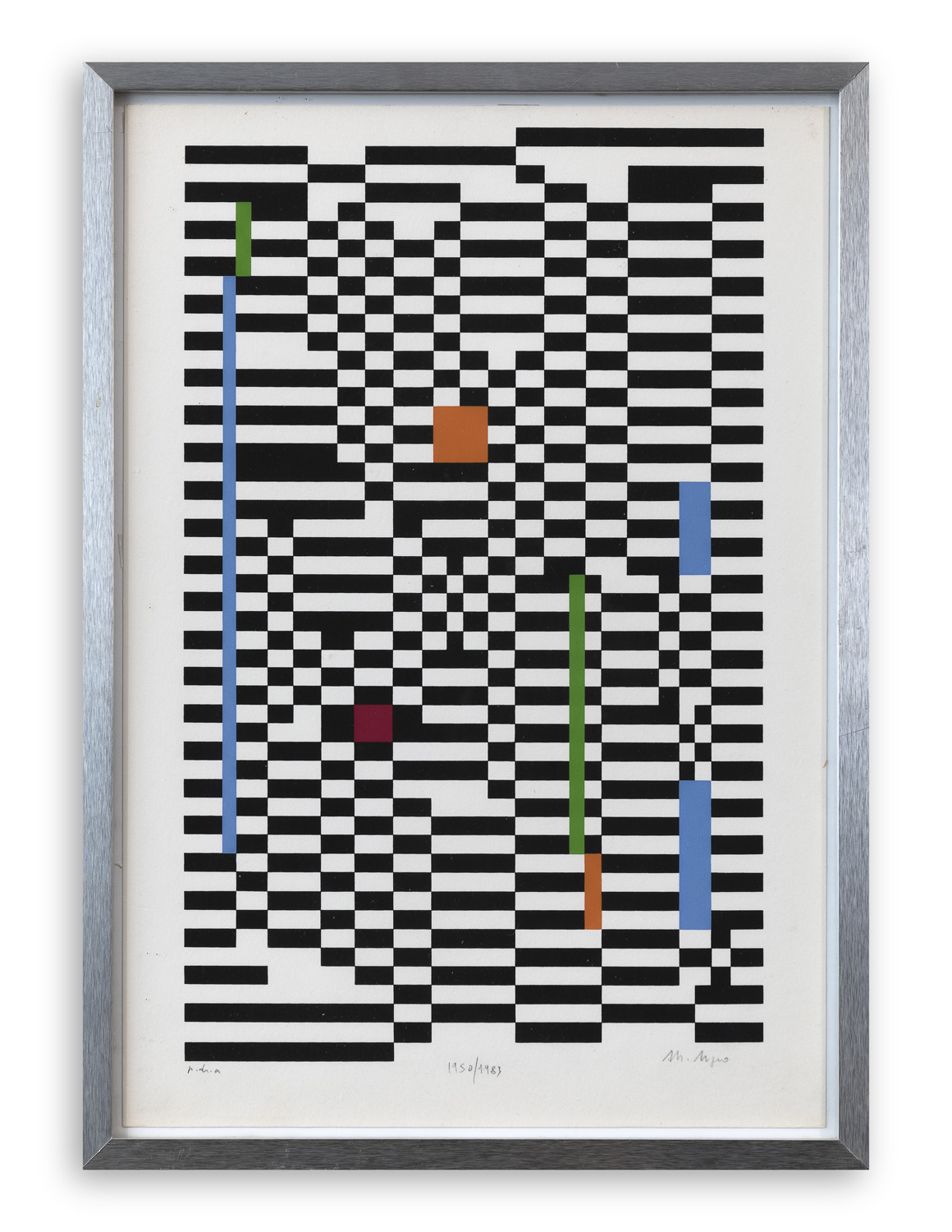 MARIO NIGRO (1917-1992) - Tavola N.5 - Progetto per un pannello a scacchi bianchi e neri, 1950-1983