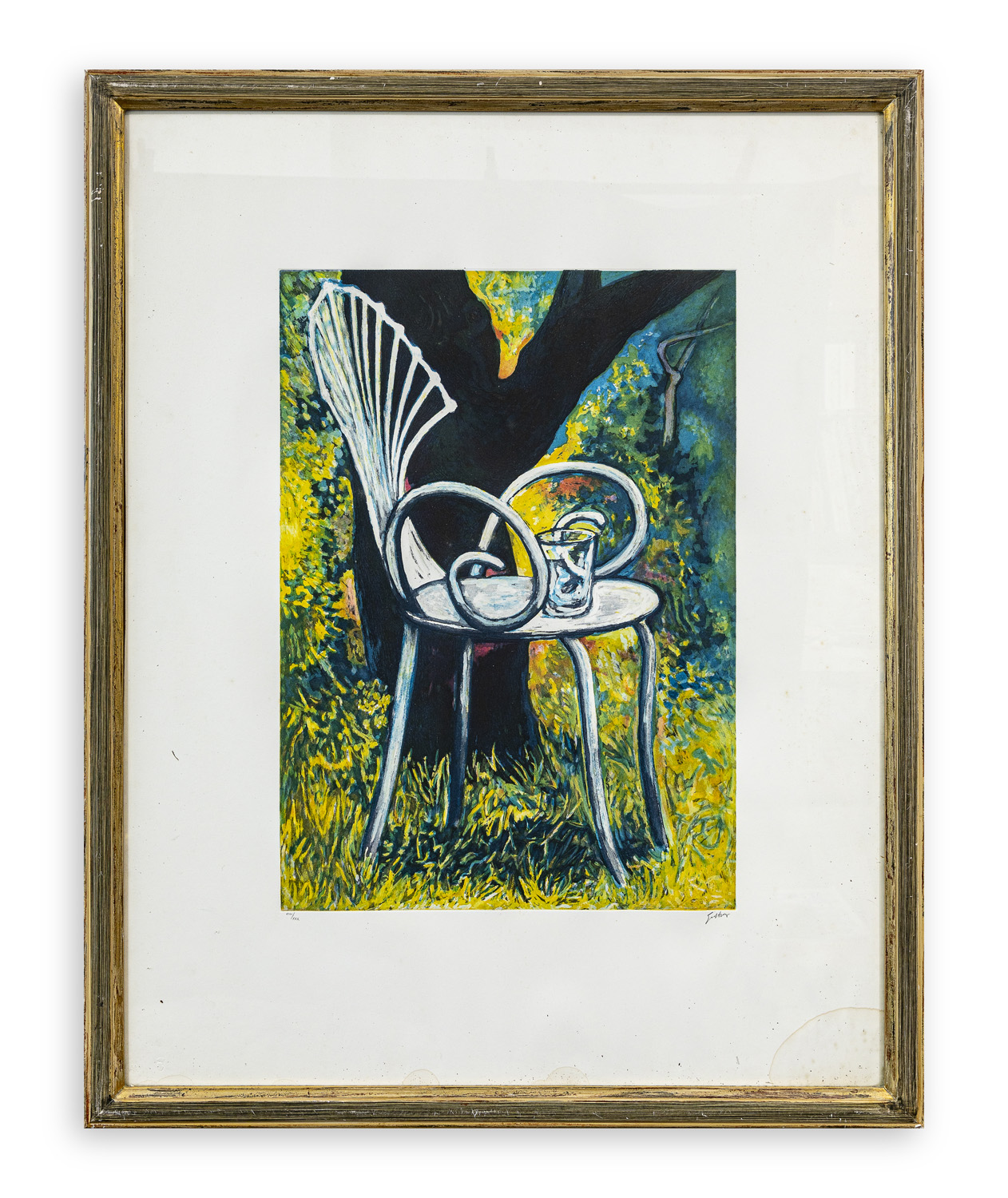 RENATO GUTTUSO (1911-1987) - Sedia con bicchiere, 1986
