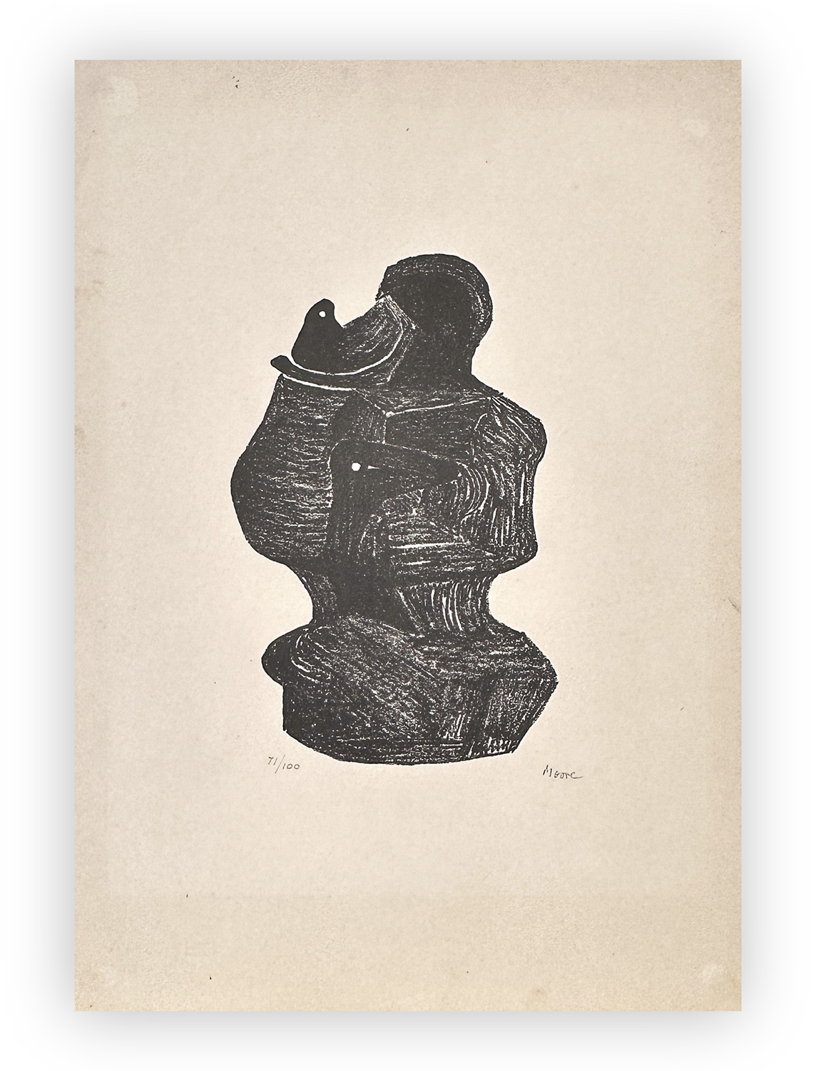 HENRY MOORE (1898-1986) - Madre e figlio, 1974