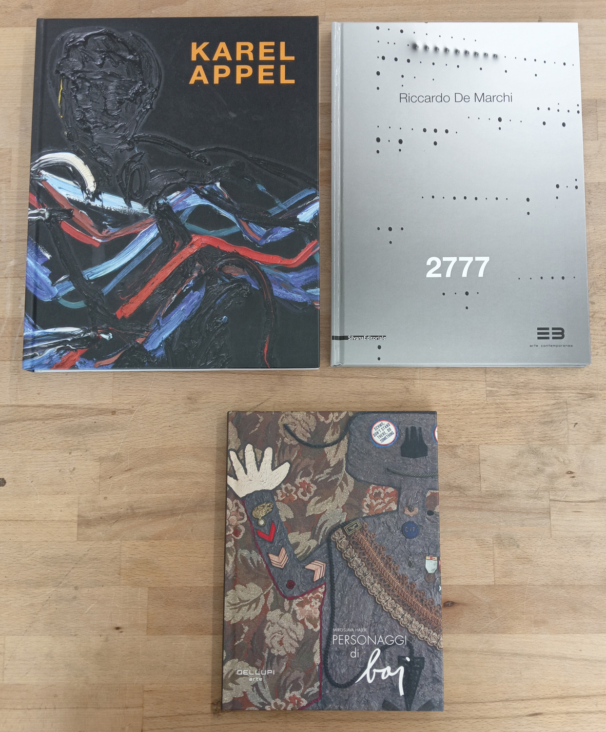KAREL APPEL, ENRICO BAJ E RICCARDO DE MARCHI - Lotto unico di 3 cataloghi
