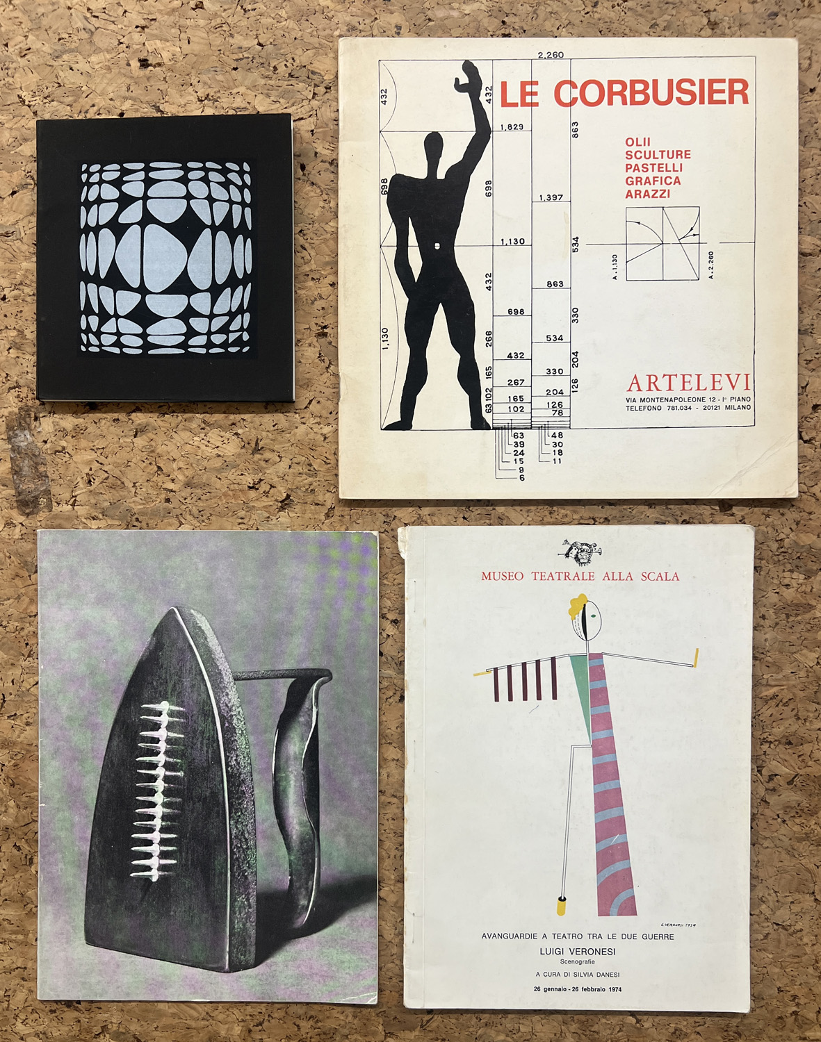 VICTOR VASARELY, LUIGI VERONESI, LE CORBUSIER E MAN RAY - Lotto unico di 4 cataloghi