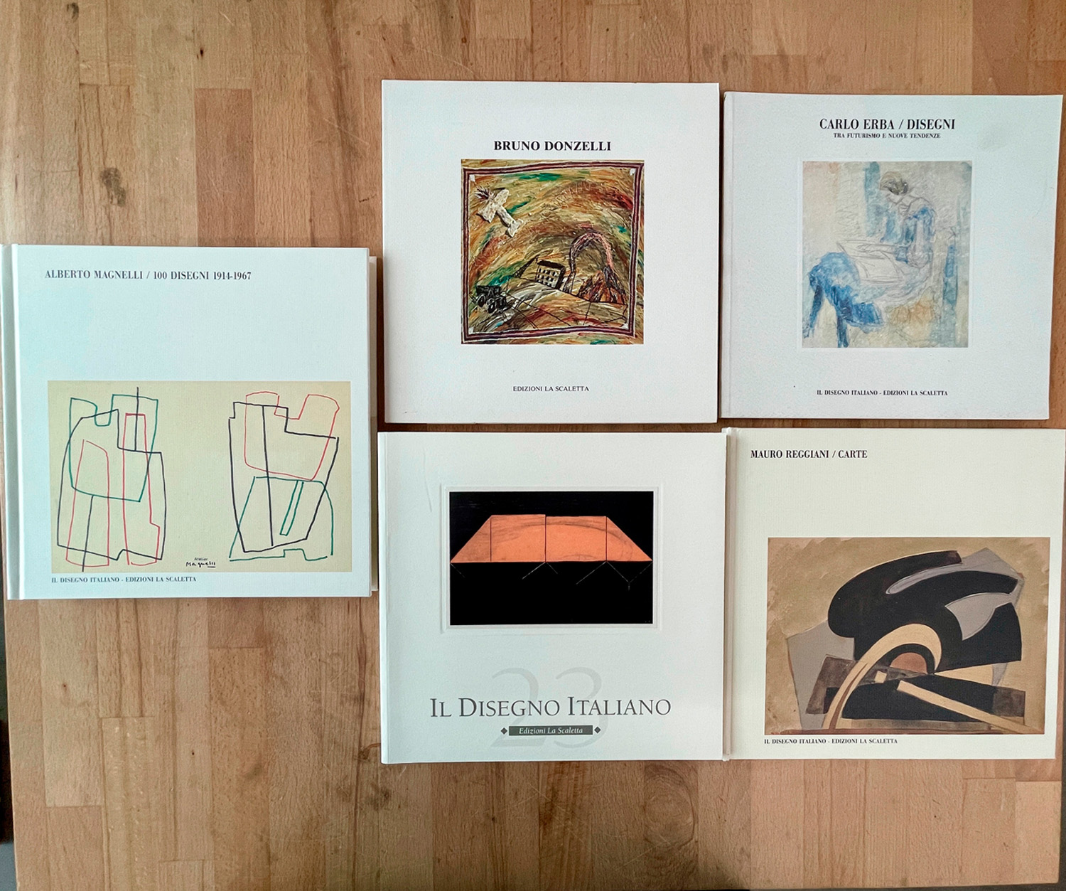 GALLERIA LA SCALETTA, REGGIO EMILIA (DONZELLI, ERBA, MAGNELLI, REGGIANI, IL DISEGNO ITALIANO) - Lotto unico di 5 cataloghi