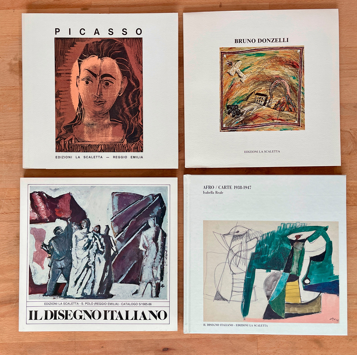 GALLERIA LA SCALETTA, REGGIO EMILIA (PICASSO, DONZELLI, AFRO, IL DISEGNO ITALIANO) - Lotto unico di 4 cataloghi