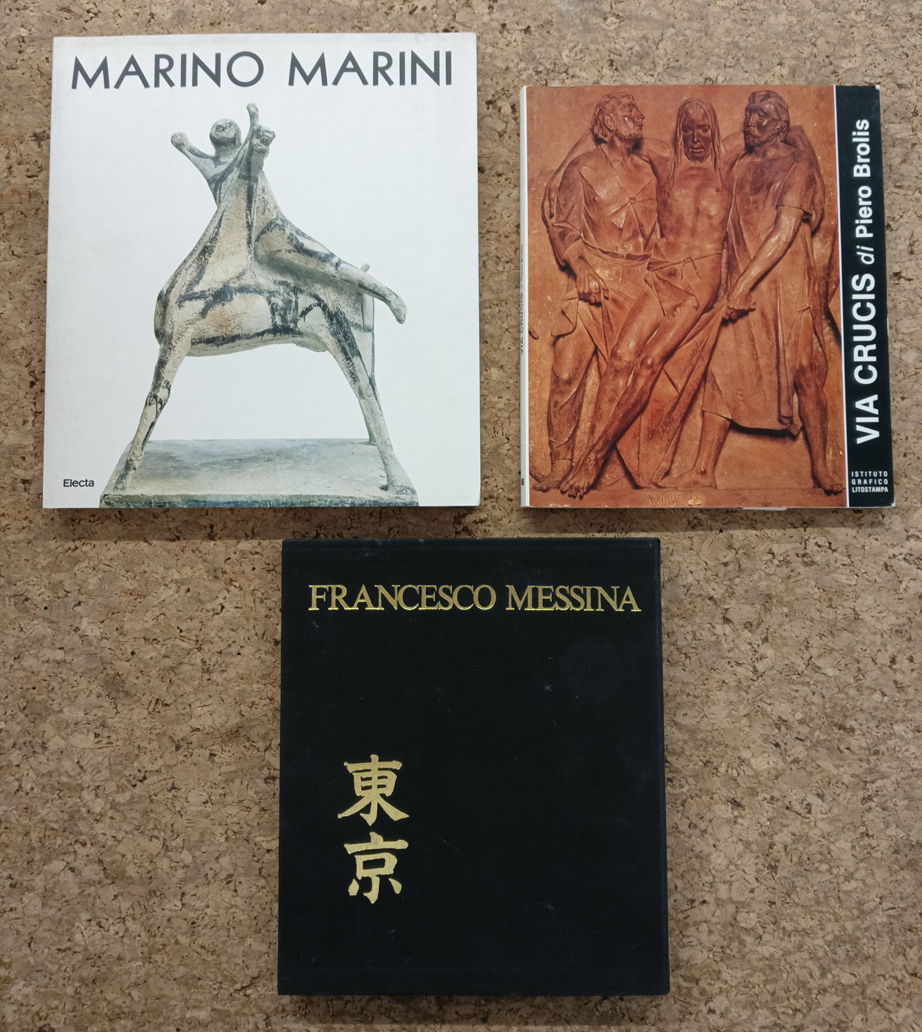 SCULTURA ITALIANA DEL NOVECENTO (MARINO MARINI, PIERO BROLIS E FRANCESCO MESSINA) - Lotto unico di 3 cataloghi