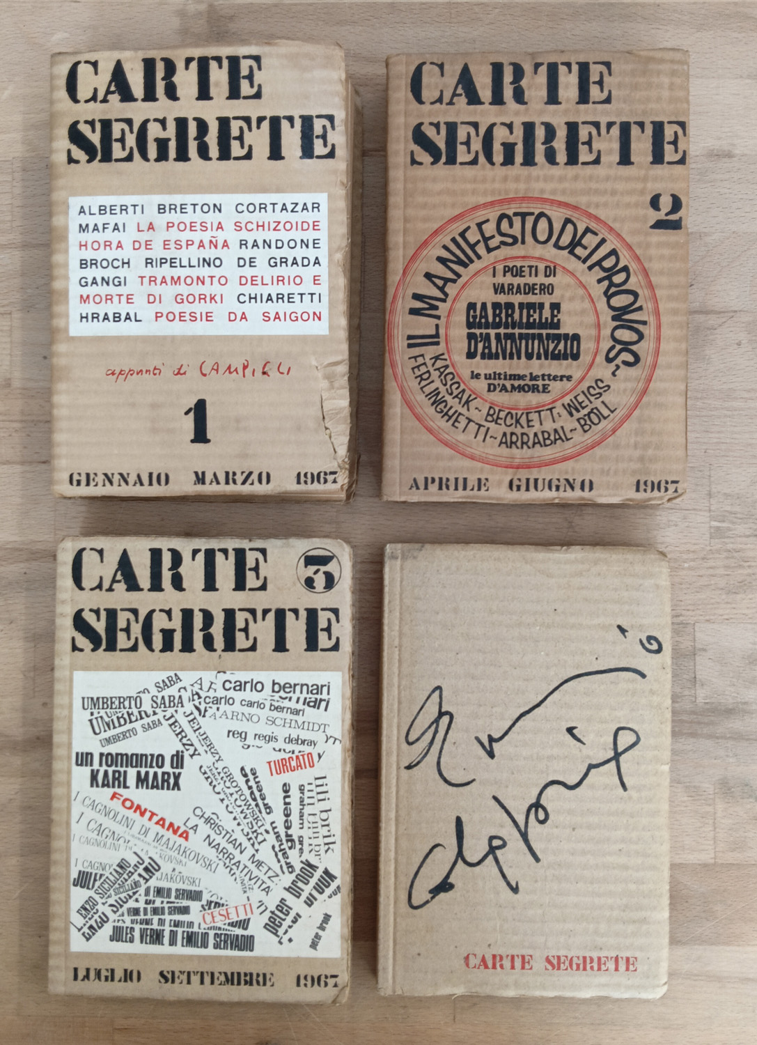 EDIZIONI 'CARTE SEGRETE' - Lotto unico di 4 numeri