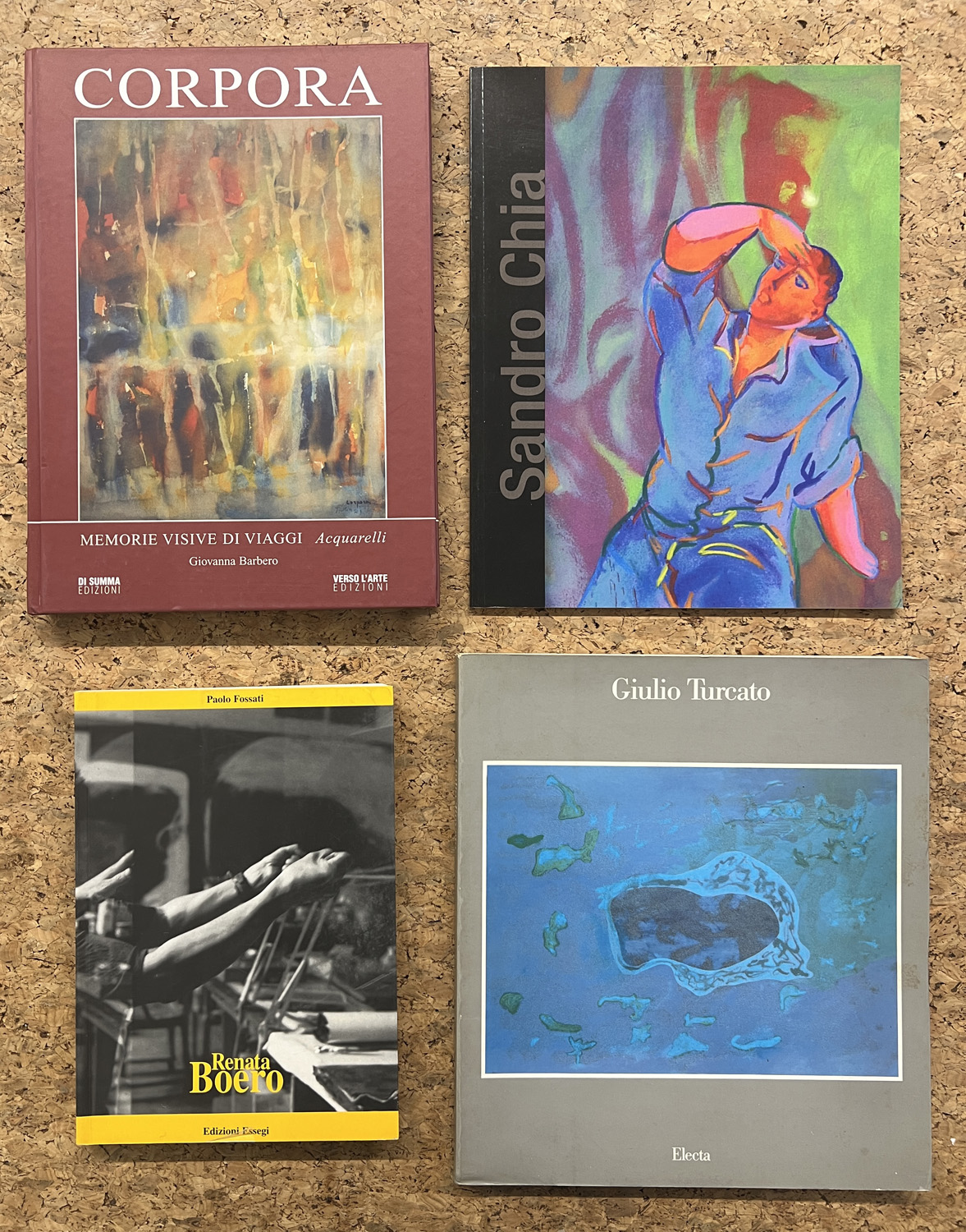 RENATA BOERO, GIULIO TURCATO, ANTONIO CORPORA E SANDRO CHIA - Lotto unico di 4 cataloghi