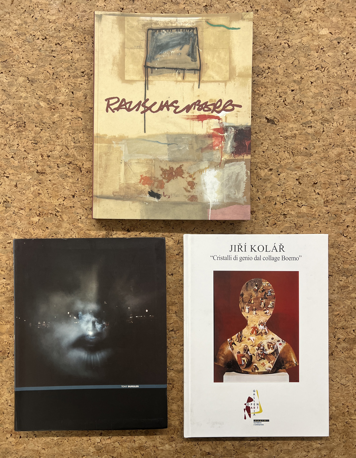ROBERT RAUSCHENBERG, JIRI KOLAR E TONY OURSLER - Lotto unico di 3 cataloghi