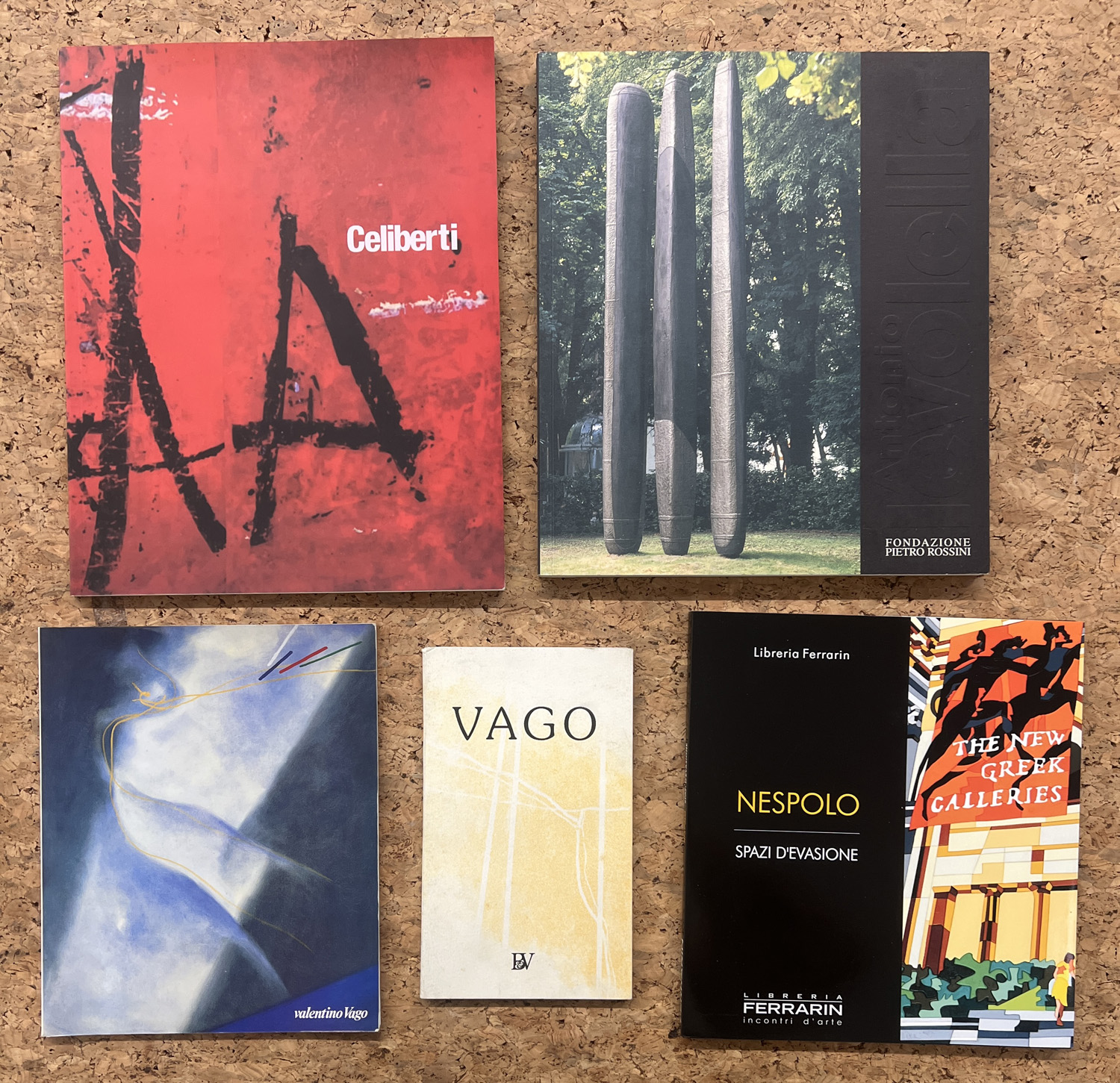 VALENTINO VAGO, UGO NESPOLO, GIORGIO CELIBERTI E ANTONIO IEVOLELLA - Lotto unico di 5 cataloghi
